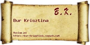 Bur Krisztina névjegykártya